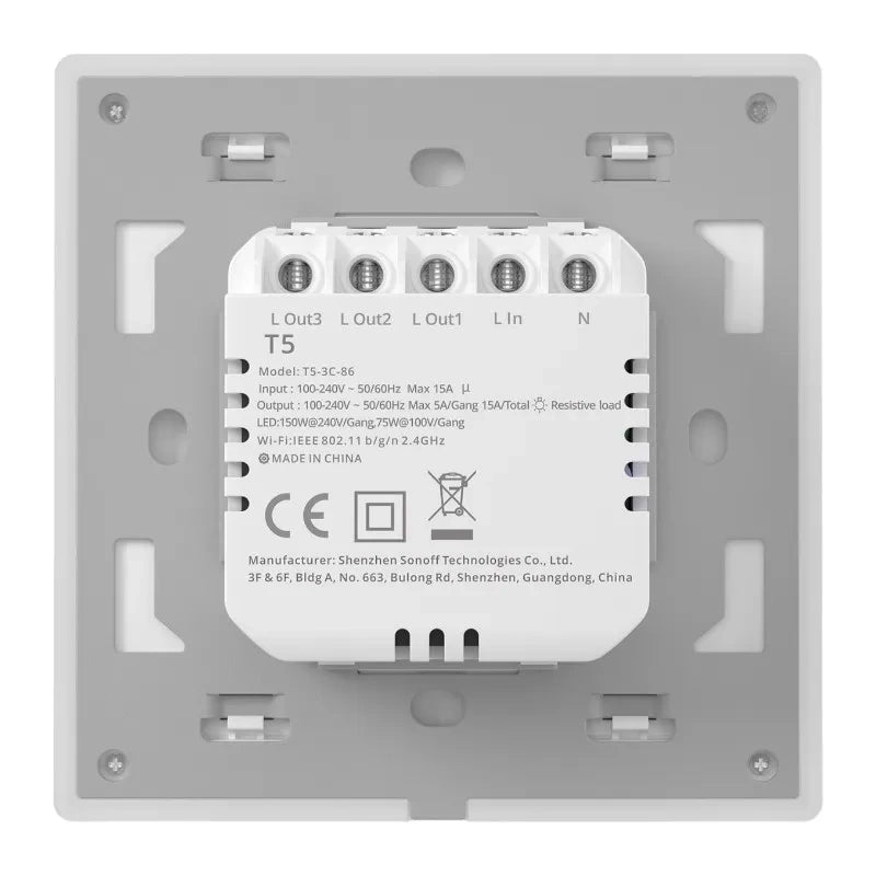 Smart Wi-Fi Touch Wall Switch Sonoff TX T5 3C (3-channel)