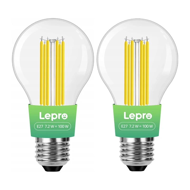 LED bulb LEPRO 100094-WW-EU-2 E27 Filament 7.2W (100W) 1521lm 2700K class A 2pcs