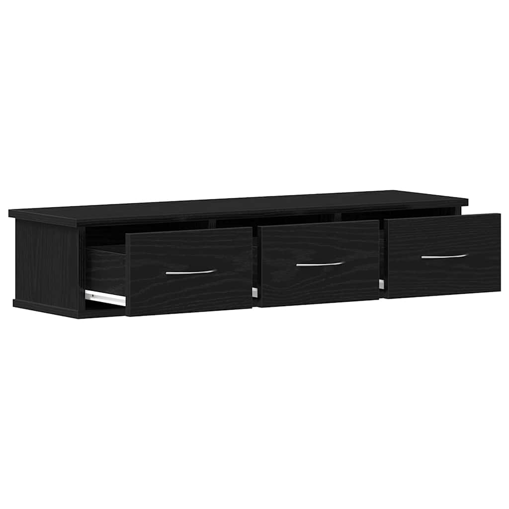 vidaXL Ντουλάπι Τοίχου Μαύρο Δρυς 88x26x18,5 εκ Επεξεργασμένο Ξύλο