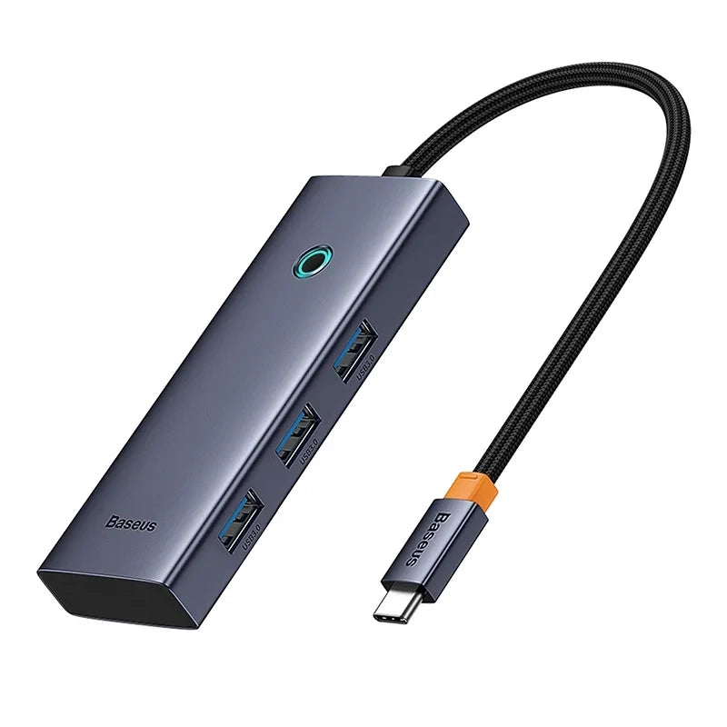 Baseus Docking Station UltraJoy USB-C σε HDMI4K 30Hz + 3xUSB 3.0 + PD, 5σε1 (Γκρι)