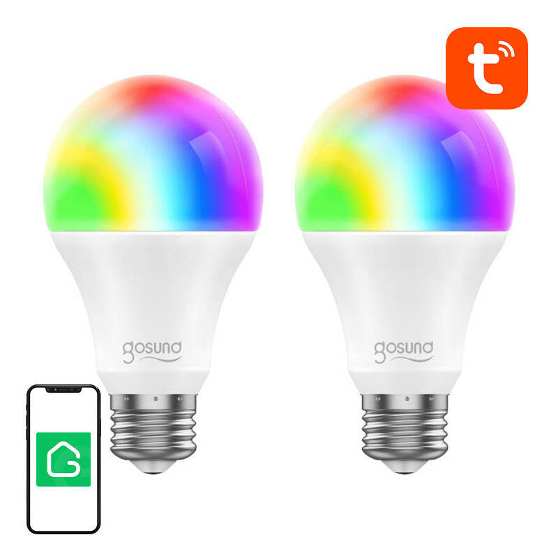 Gosund Έξυπνη Λάμπα WB4-2 Wi-Fi RGB LED, E27, Tuya (2τμχ)