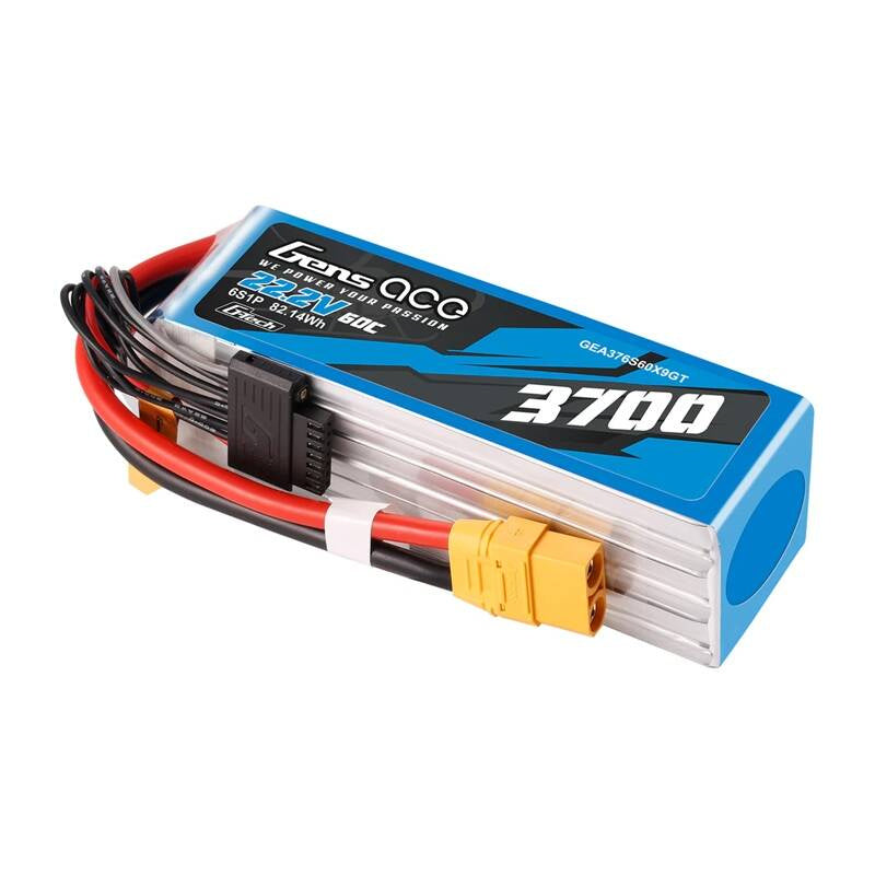 Gens Ace G-Tech 3700mAh 22.2V 60C 6S1P XT90 Lipo Battery Pack