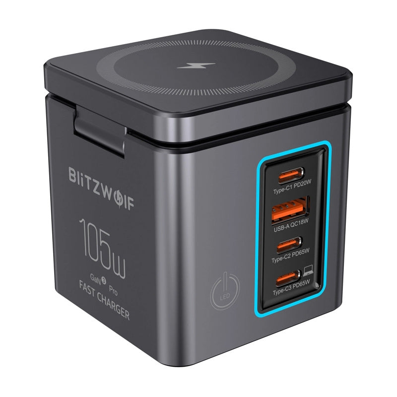 Blitzwolf BW-i113 network charger GaN, USB-A, 3xUSB-C, 105W