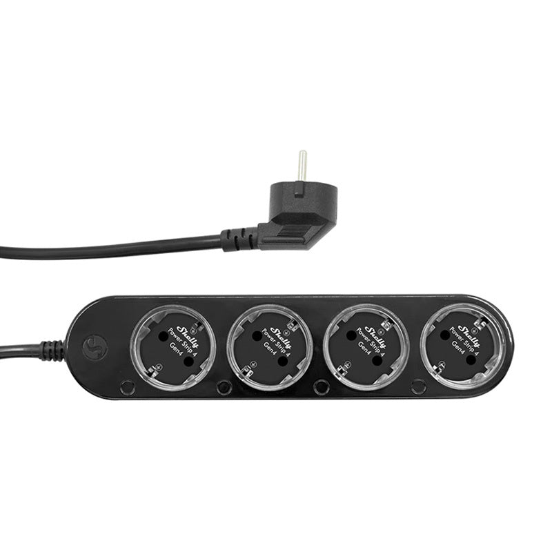 Smart 12A Shelly Power Strip 4 Gen4 Zigbee/Matter power strip black