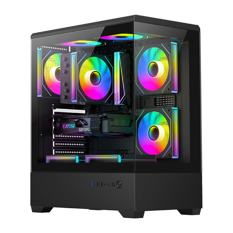DarkFlash Computer Case C365 Black (+5 Fans)