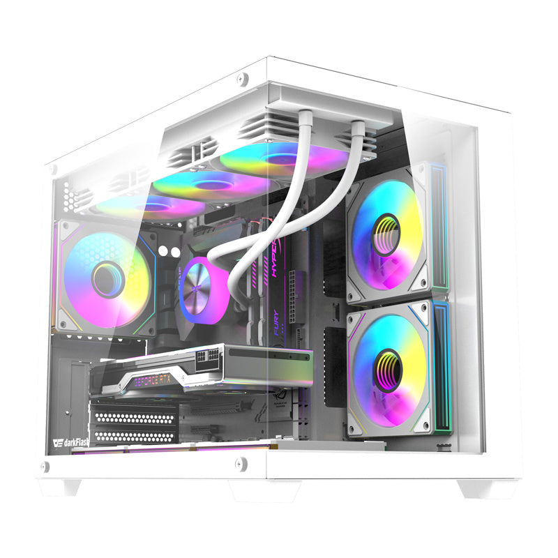 DarkFlash Computer Case B275 White PRO (+6 Fans)