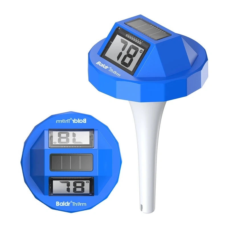 Solar-powered pool thermometer