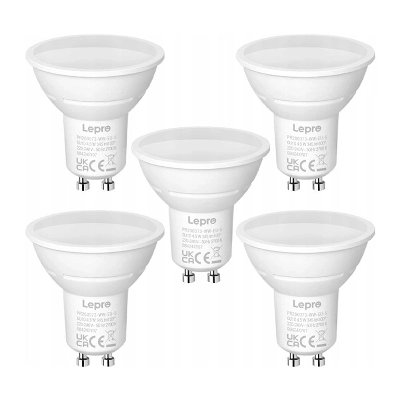 LED bulb LEPRO 200073-WW-EU-5 GU10 4.5W 345lm 2700K 100° 5pcs