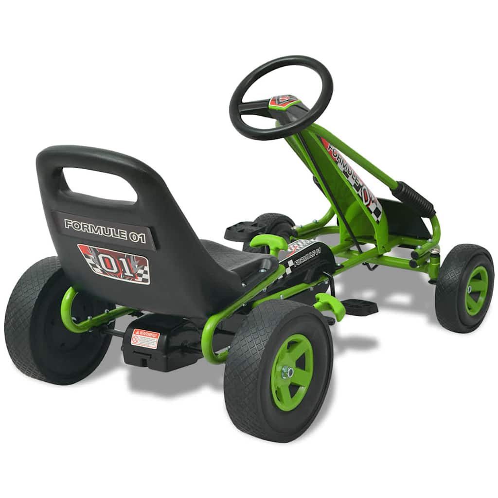 vidaXL Go Kart με Πετάλια με Ρυθμιζόμενο Κάθισμα Πράσινο