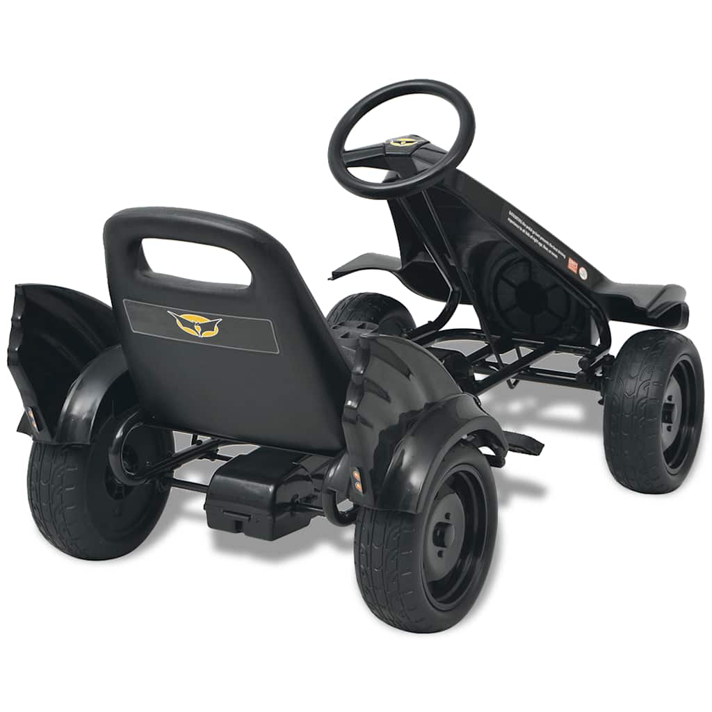 vidaXL Go Kart με Πετάλια με Ρυθμιζόμενο Κάθισμα Μαύρο