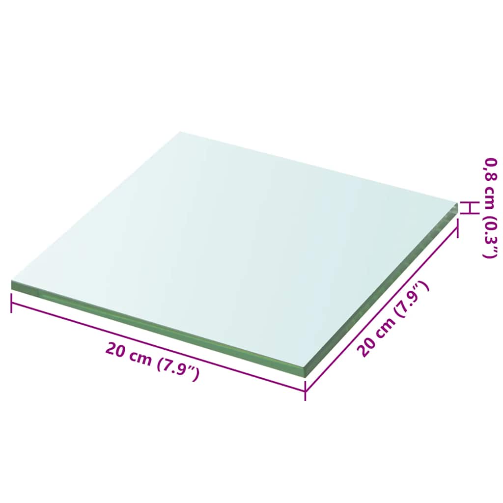 vidaXL Ράφι Πάνελ Διάφανο 20 x 20 εκ. Γυάλινο