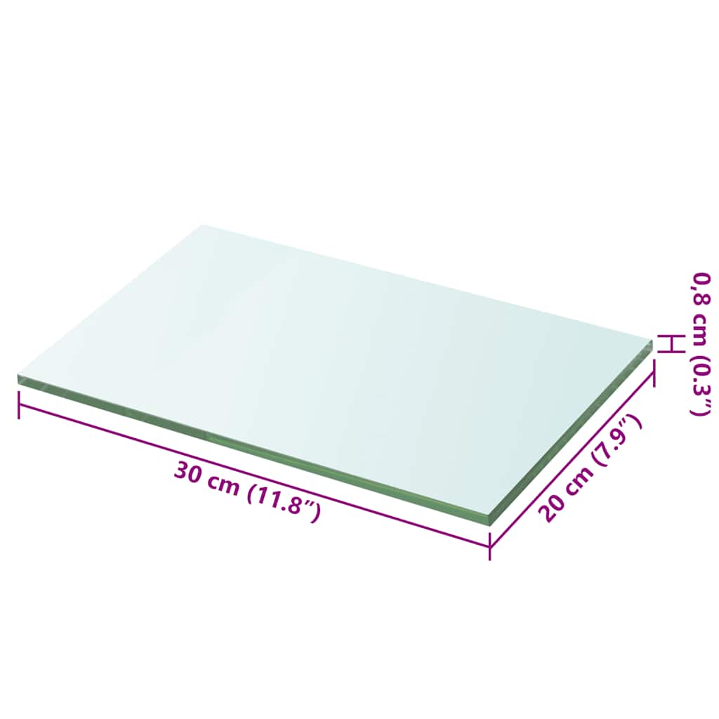 vidaXL Ράφι Πάνελ Διάφανο 30 x 20 εκ. Γυάλινο