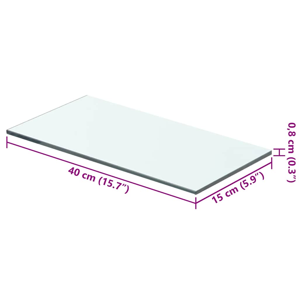 vidaXL Ράφι Πάνελ Διάφανο 40 x 15 εκ. Γυάλινο