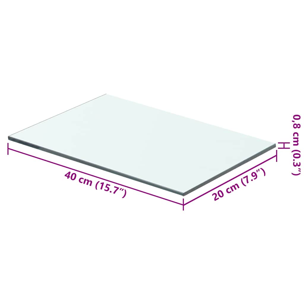 vidaXL Ράφι Πάνελ Διάφανο 40 x 20 εκ. Γυάλινο
