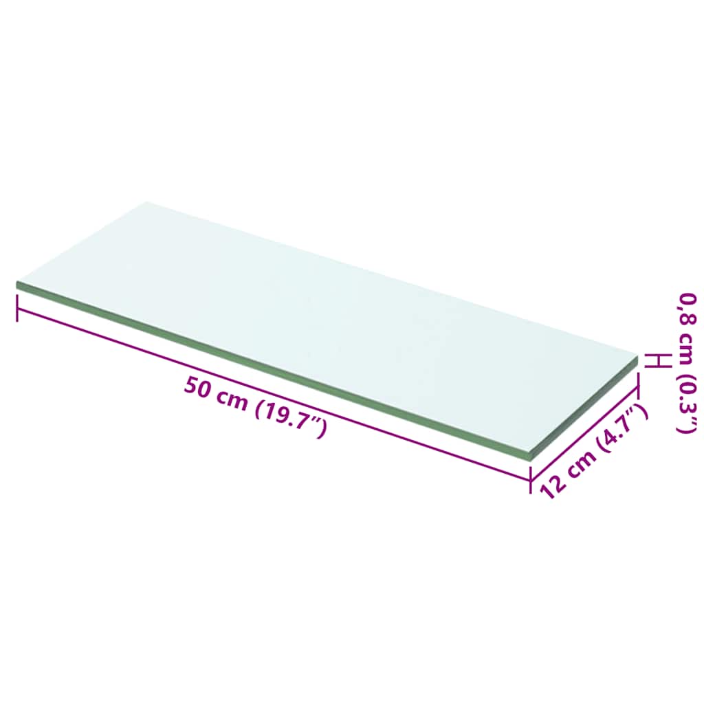 vidaXL Ράφι Πάνελ Διάφανο 50 x 12 εκ. Γυάλινο