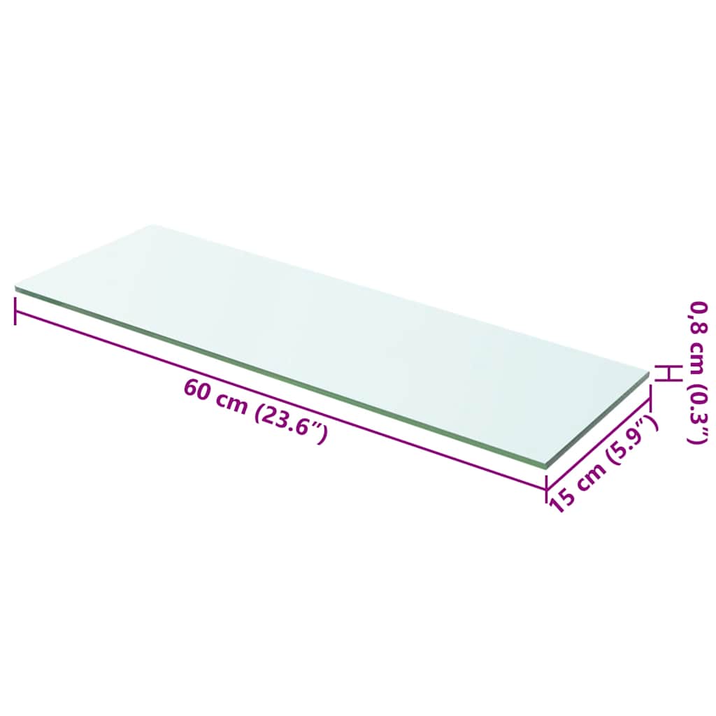 vidaXL Ράφι Πάνελ Διάφανο 60 x 15 εκ. Γυάλινο