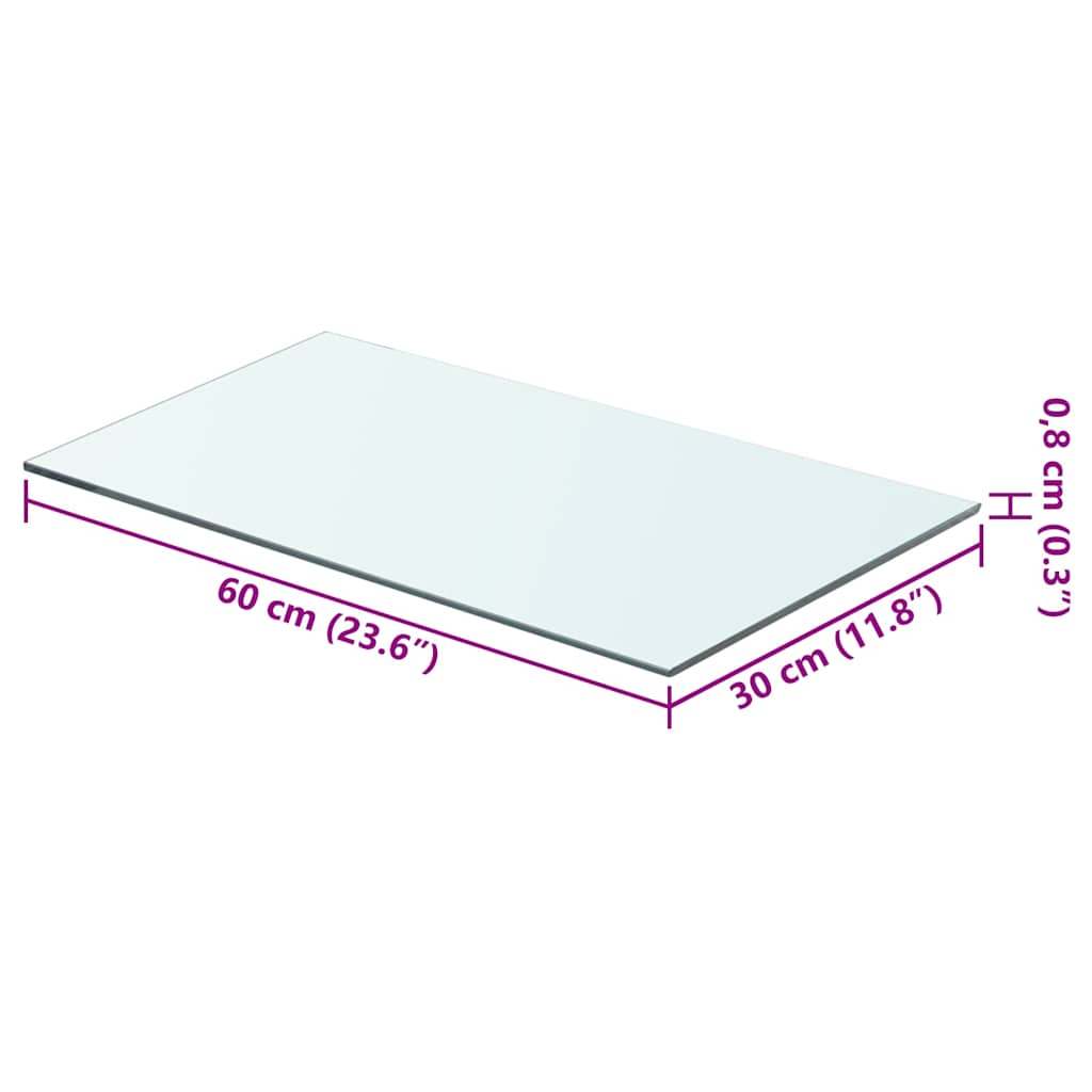 vidaXL Ράφι Πάνελ Διάφανο 60 x 30 εκ. Γυάλινο