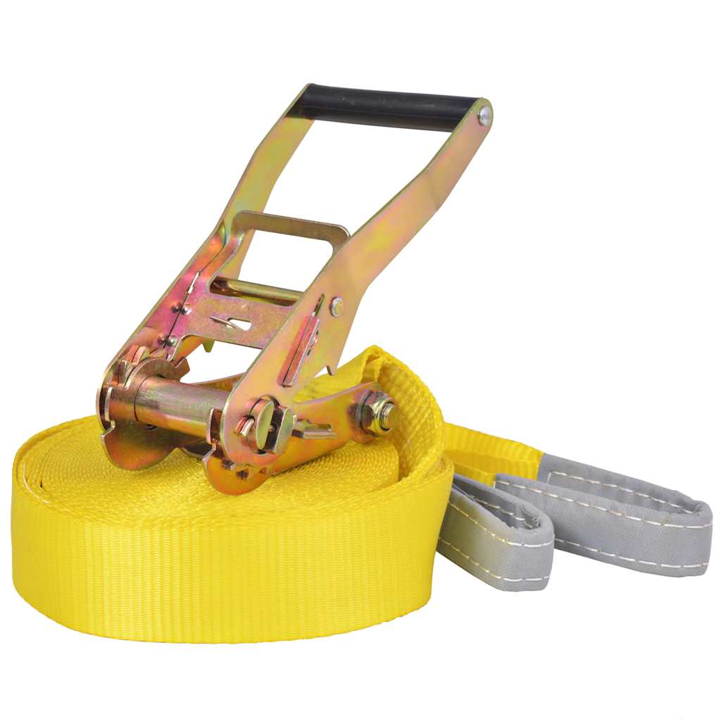 vidaXL Slackline - Ιμάντας Ισορροπίας Κίτρινος 15 μ. x 50 χιλ. / 150 κ.