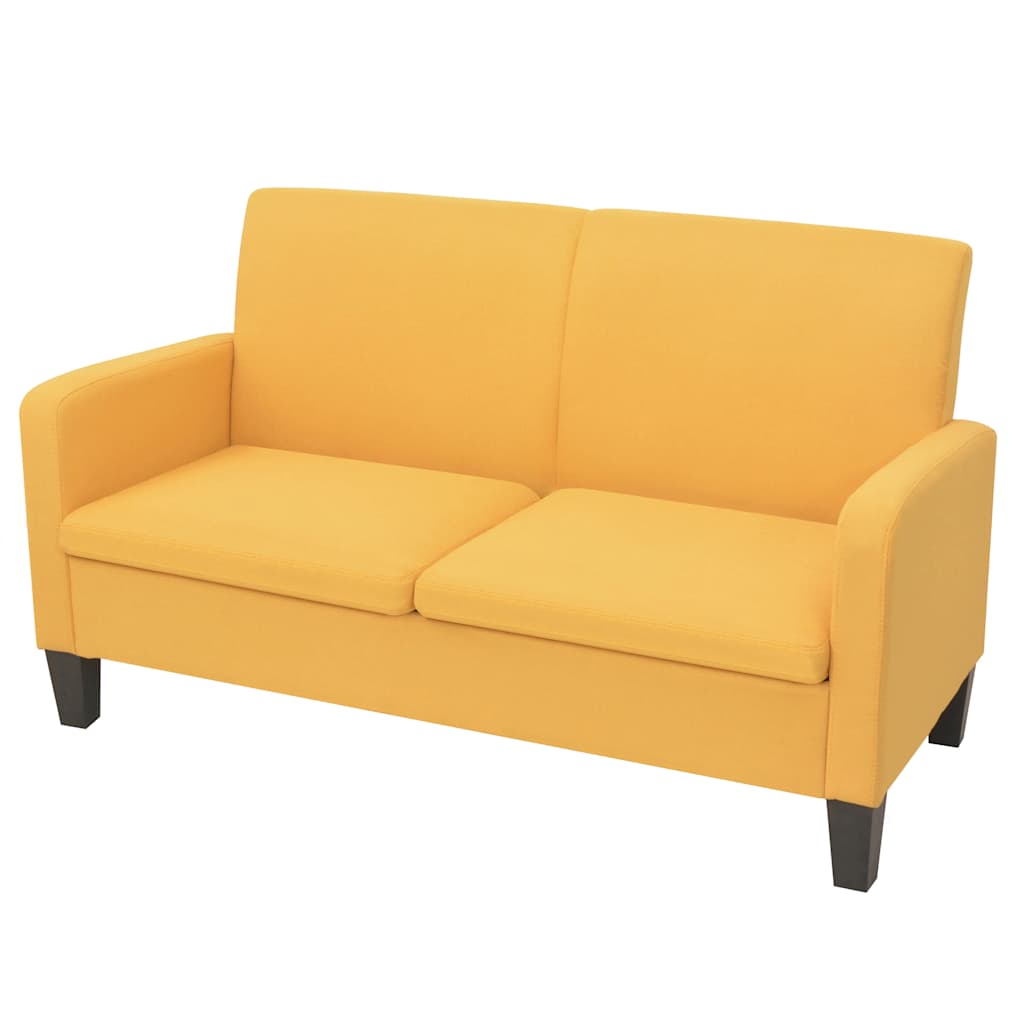 vidaXL Καναπές Διθέσιος Κίτρινος 135 x 65 x 76 εκ.
