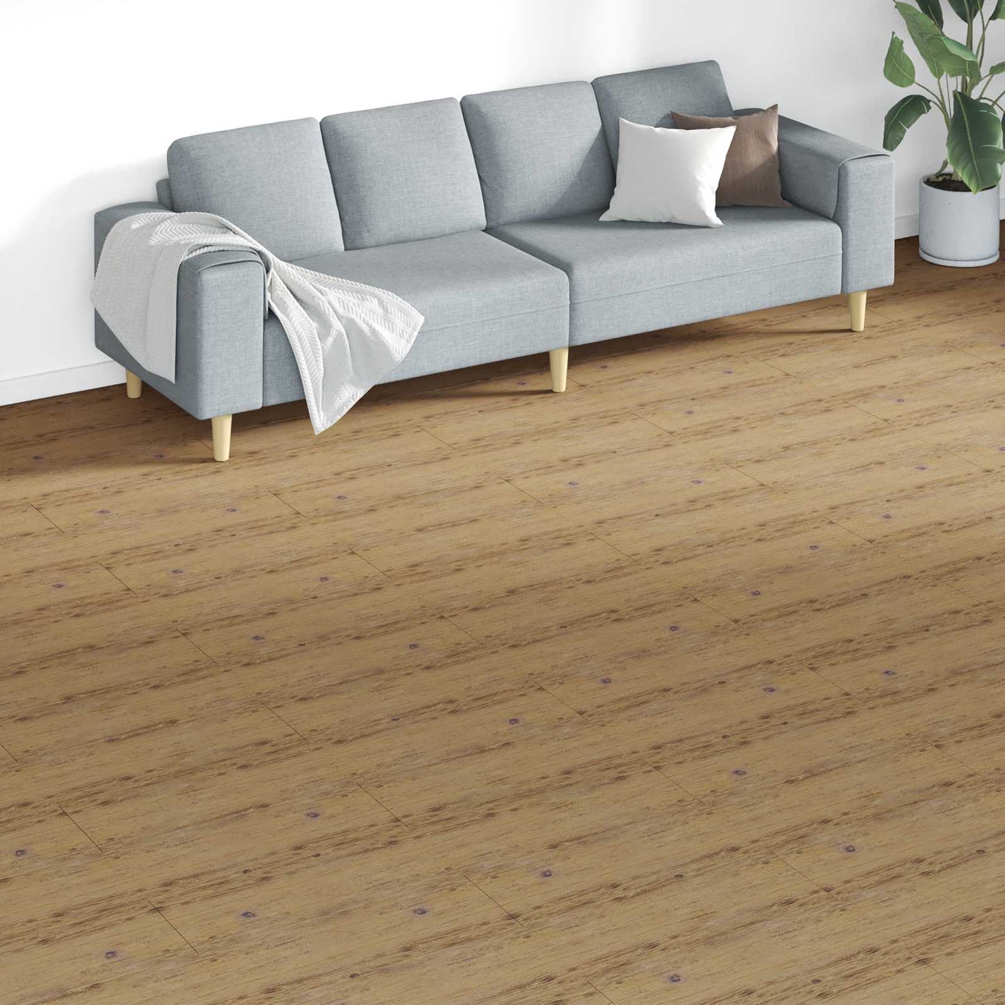 vidaXL Πλάκες Δαπέδου Καρυδιά Καφέ 5,26 τ.μ. 18 τεμ. PVC
