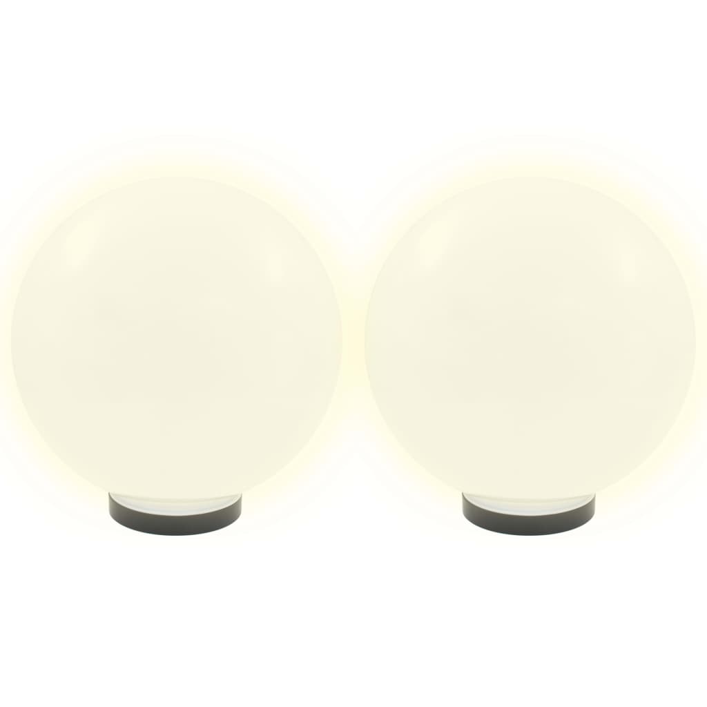 vidaXL Φωτιστικά Μπάλα LED 2 τεμ. Σφαιρικά 30 εκ. Ακρυλικά (PMMA)