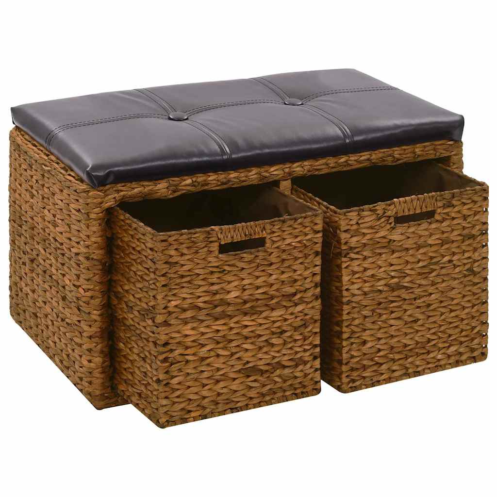 vidaXL Πάγκος με 2 Καλάθια Καφέ 71 x 40 x 42 εκ. από Seagrass