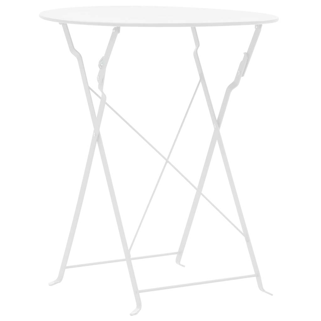 vidaXL Σετ Επίπλων Bistro 3 Τεμαχίων Λευκό Ατσάλινο