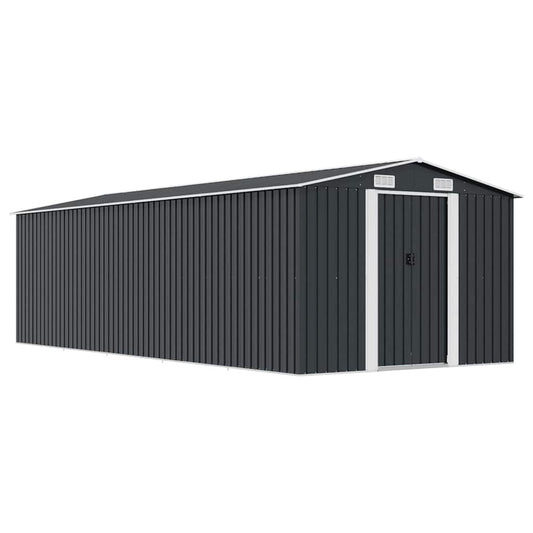 vidaXL Αποθήκη Κήπου Ανθρακί 257 x 580 x 181 εκ. από Μέταλλο