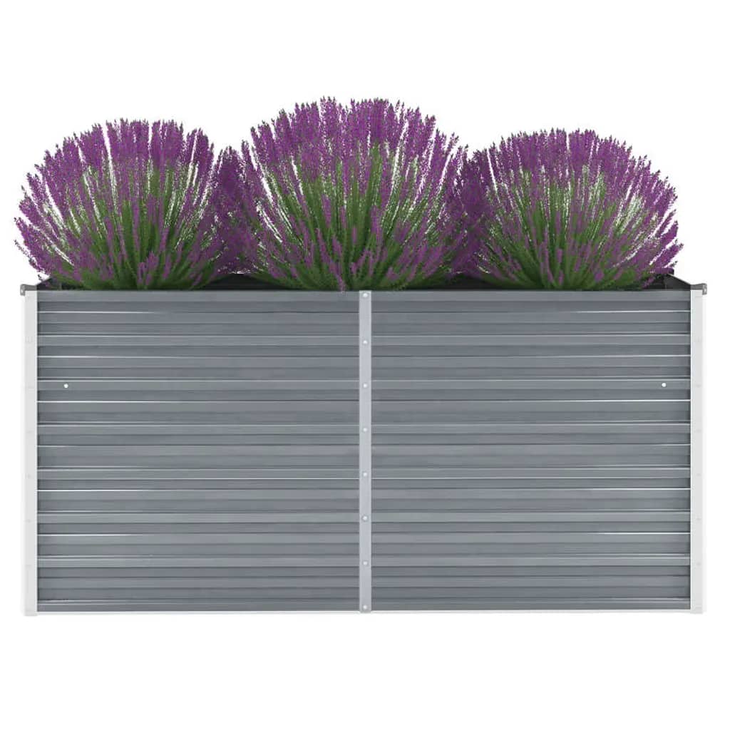 vidaXL Ζαρντινιέρα Υπερυψωμένη Γκρι 160x40x77 εκ. Γαλβανισμ. Χάλυβας