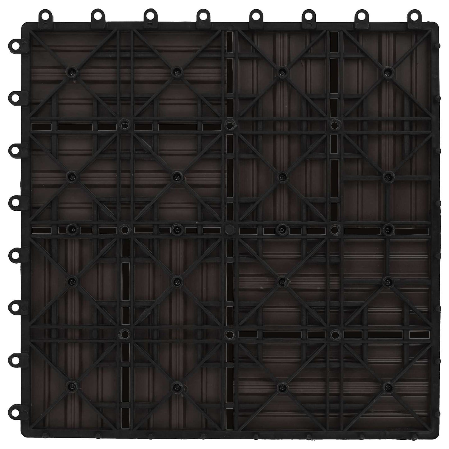 vidaXL Πλάκα Κατασκευής 11 τμχ. Σκούρο Καφέ 30 x 30 cm WPC