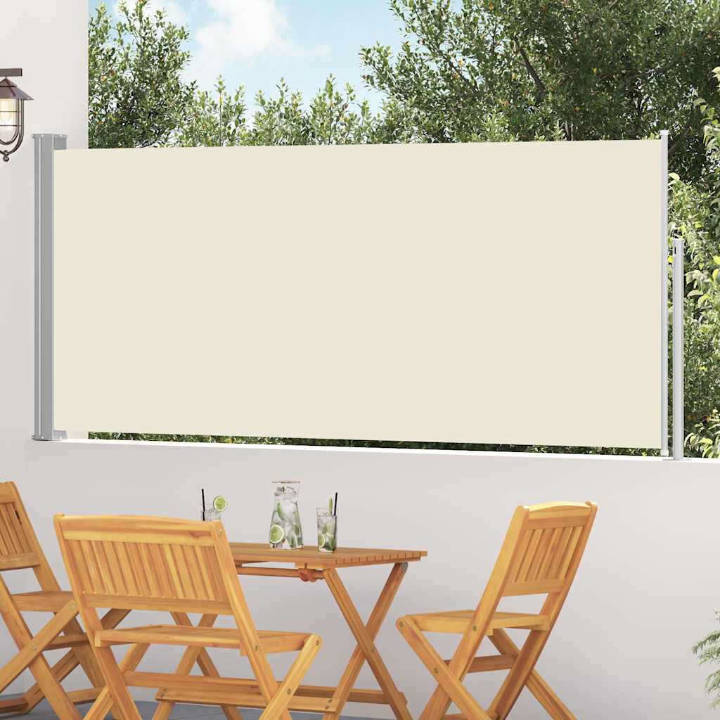 vidaXL Σκίαστρο Πλαϊνό Συρόμενο Κρεμ 117x314 εκ.