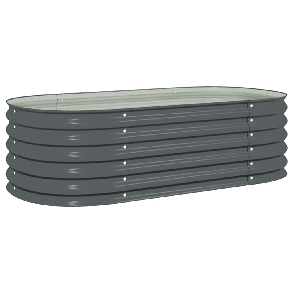 vidaXL Ζαρντινιέρα Υπερυψωμένη Γκρι 160x80x44 εκ. Γαλβανισμ. Χάλυβας
