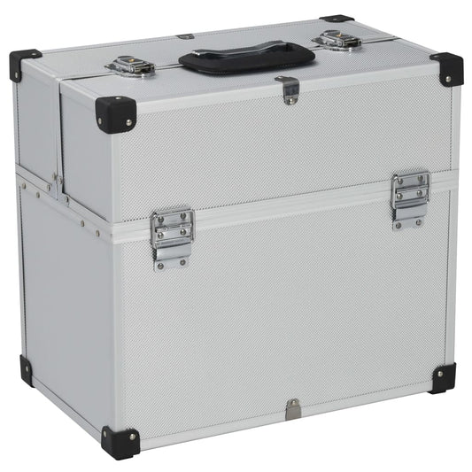 vidaXL Εργαλειοθήκη Ασημί 38 x 22,5 x 34 εκ. Αλουμινίου