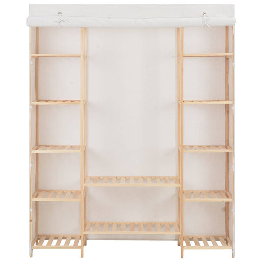 vidaXL Ντουλάπα Λευκή 135 x 40 x 170 εκ. Υφασμάτινη