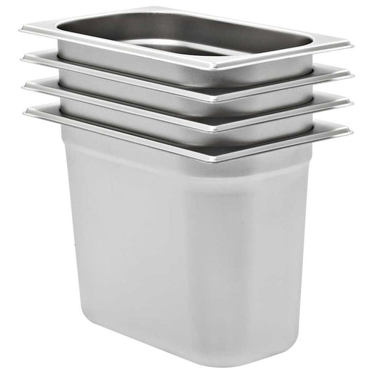 vidaXL Λεκάνες Gastronorm 4 τεμ. GN 1/4 200 χιλ. από Ανοξείδωτο Ατσάλι