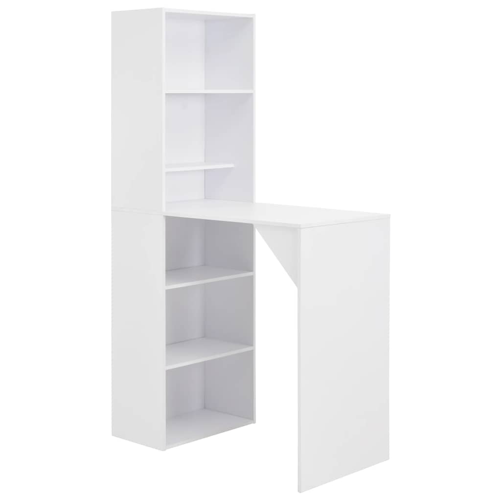vidaXL Τραπέζι Μπαρ με Ράφι Λευκό 115 x 59 x 200 εκ.