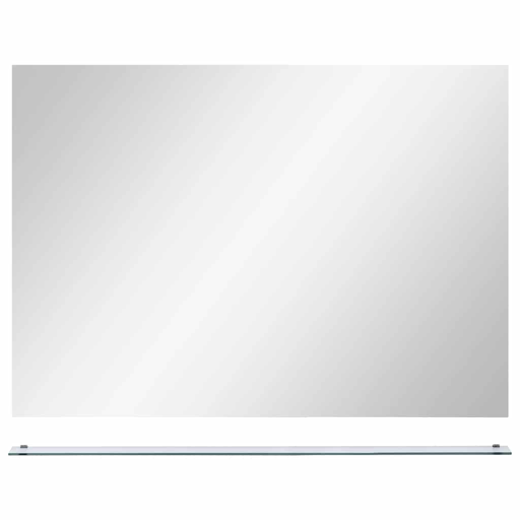 vidaXL Καθρέφτης Τοίχου με Ράφι 80 x 60 εκ. από Ψημένο Γυαλί