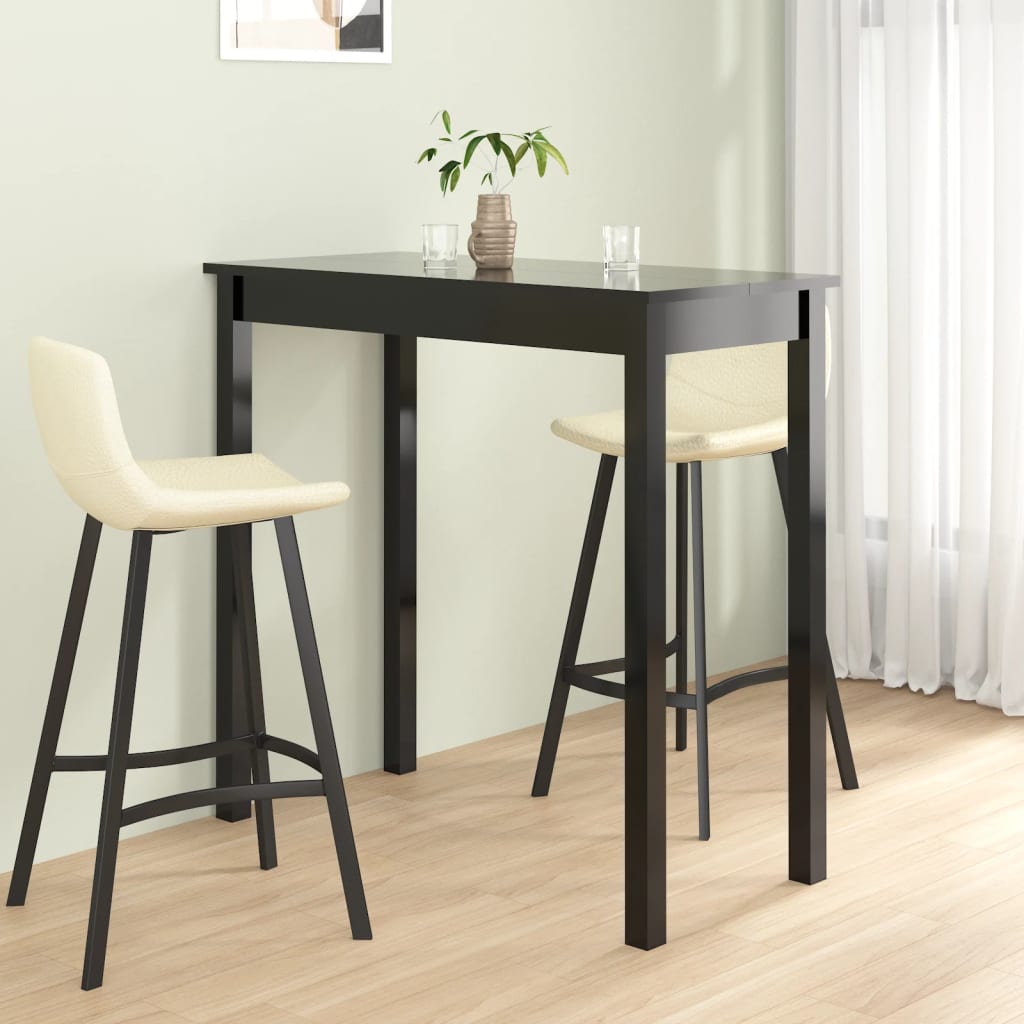 vidaXL Τραπέζι Μπαρ Μαύρο 115 x 55 x 107 εκ. από MDF