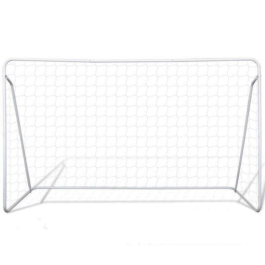 vidaXL Σετ Τέρμα Ποδοσφαίρου με Δίχτυ 240 x 90 x 150 εκ. από Ατσάλι
