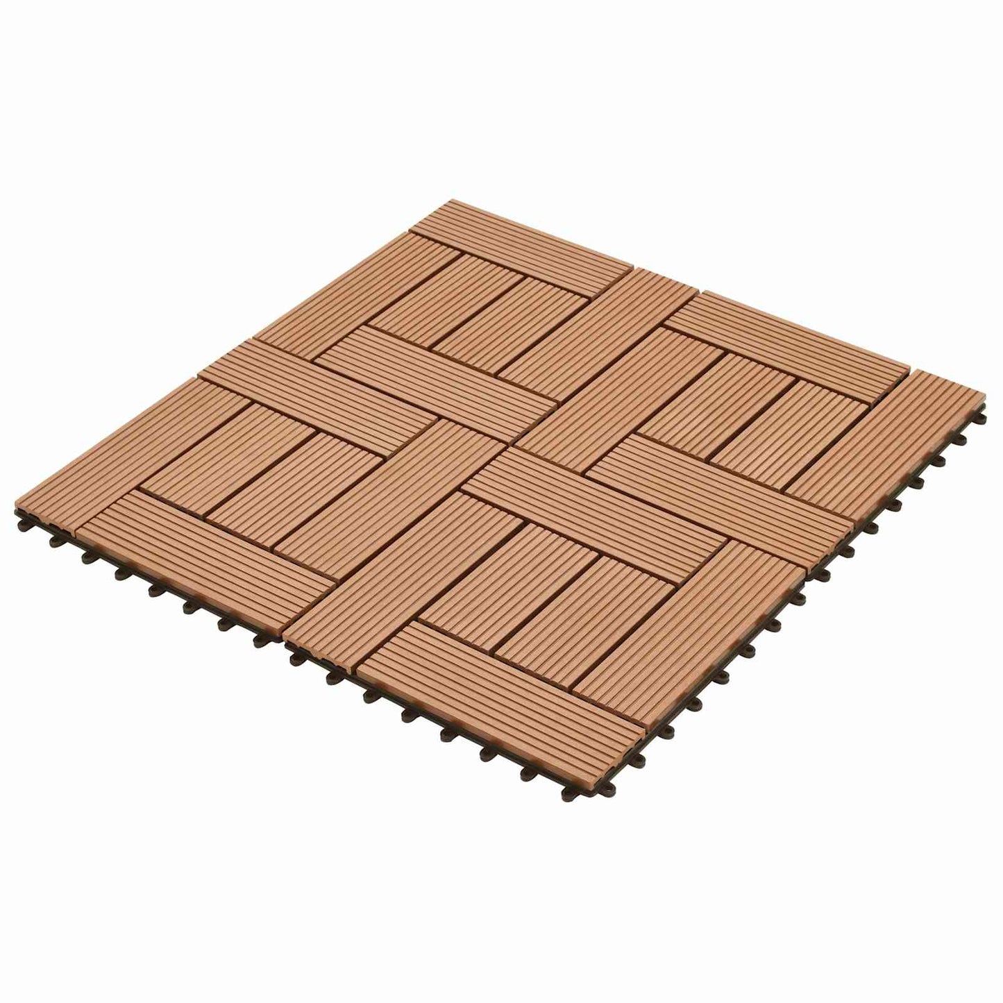 vidaXL Πλάκα Κατασκευής 11 τμχ. Καφέ 30 x 30 cm WPC