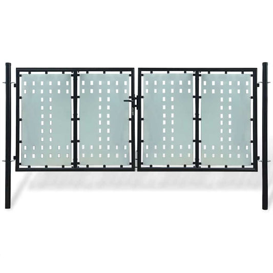 vidaXL Πόρτα με Μονή Πόρτα Μαύρη 300x125 εκ.