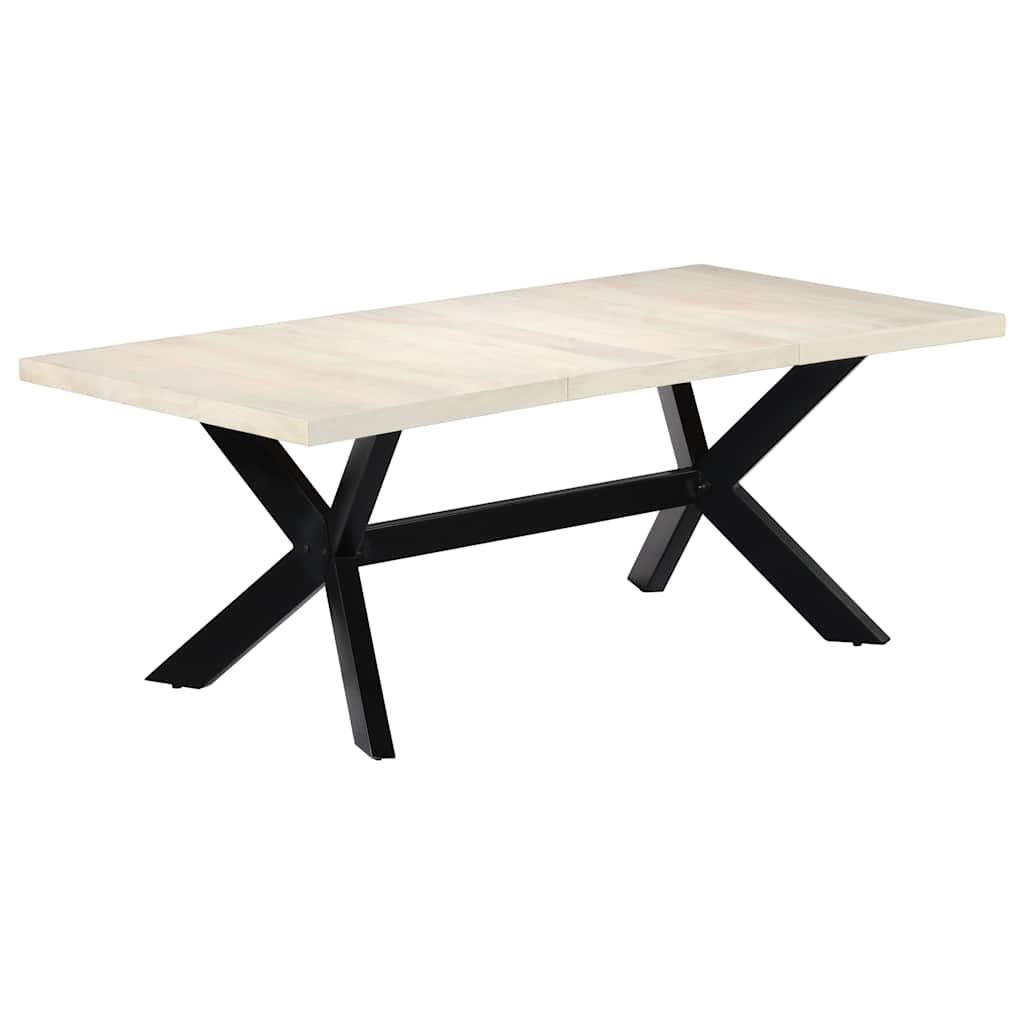 vidaXL Τραπεζαρία Λευκή 200 x 100 x 75 εκ. από Μασίφ Ξύλο Μάνγκο