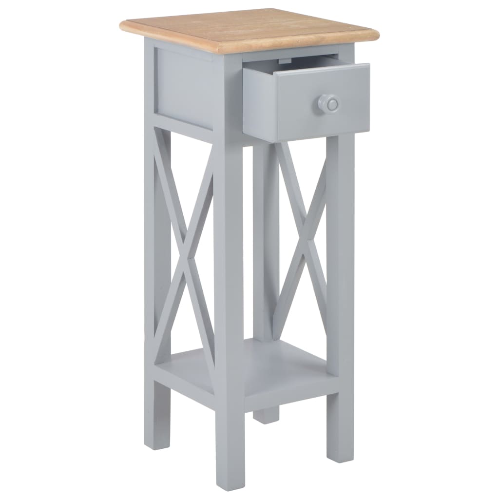 vidaXL Τραπεζάκι Βοηθητικό Γκρι 27 x 27 x 65,5 εκ. Ξύλινο