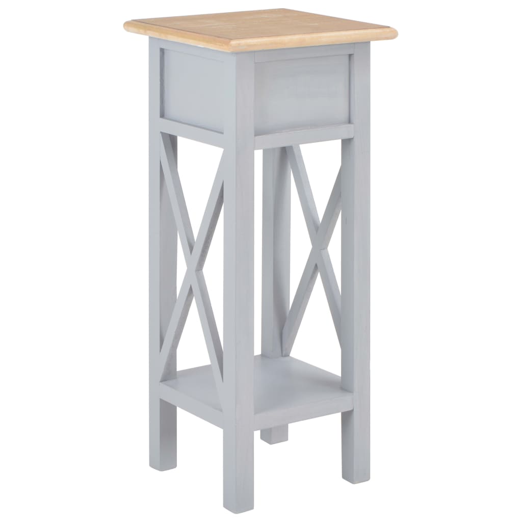 vidaXL Τραπεζάκι Βοηθητικό Γκρι 27 x 27 x 65,5 εκ. Ξύλινο