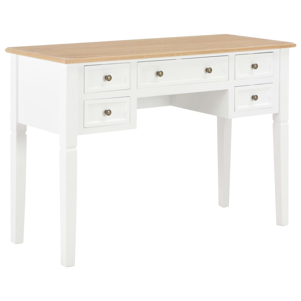 vidaXL Γραφείο Λευκό 109,5 x 45 x 77,5 εκ. Ξύλινο