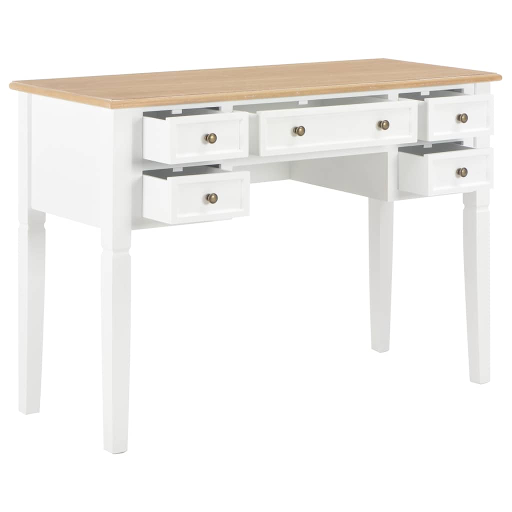 vidaXL Γραφείο Λευκό 109,5 x 45 x 77,5 εκ. Ξύλινο