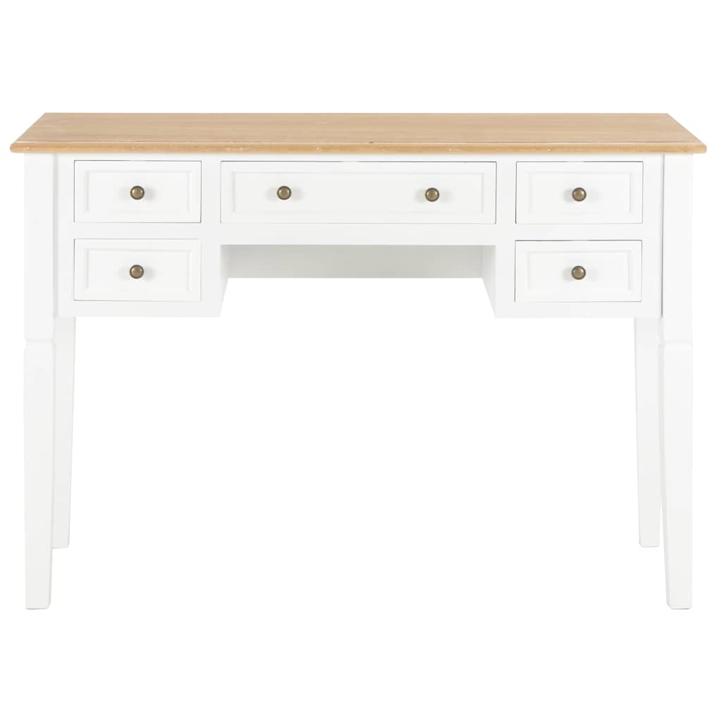 vidaXL Γραφείο Λευκό 109,5 x 45 x 77,5 εκ. Ξύλινο