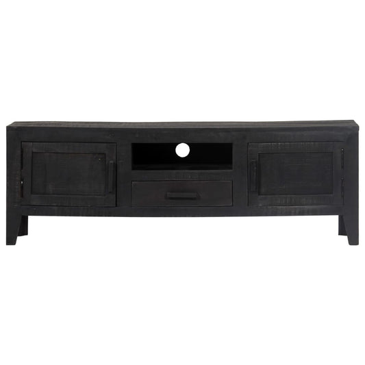 vidaXL Έπιπλο Τηλεόρασης Μαύρο 118 x 30 x 40 εκ. από Μασίφ Ξύλο Μάνγκο