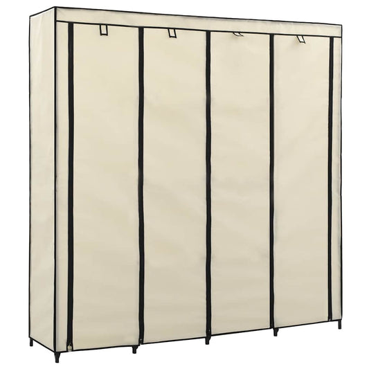 vidaXL Ντουλάπα με 4 Αποθηκευτικά Τμήματα Κρεμ 175 x 45 x 170 εκ.