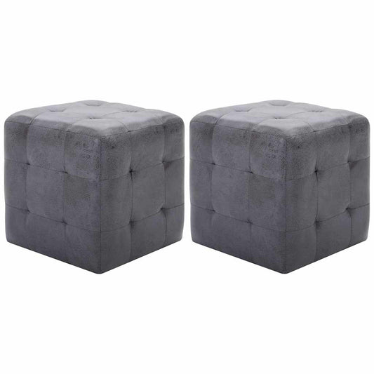 vidaXL Κομοδίνα 2 τεμ. Γκρι 30 x 30 x 30 εκ. από Συνθετικό Καστόρι